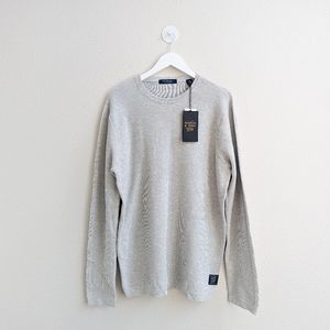 Scotch & Soda NWT Grey Cotton Men's Long Sleeve Sweater Sz XXL